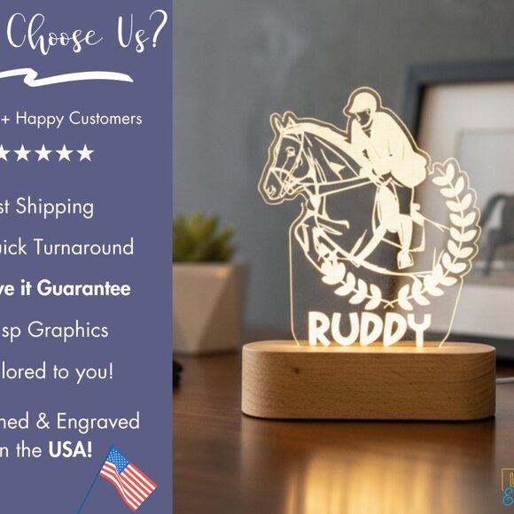 Polo Sport Night Light – Personalized LED Horse Riding Decor - Picture 4 of 8
